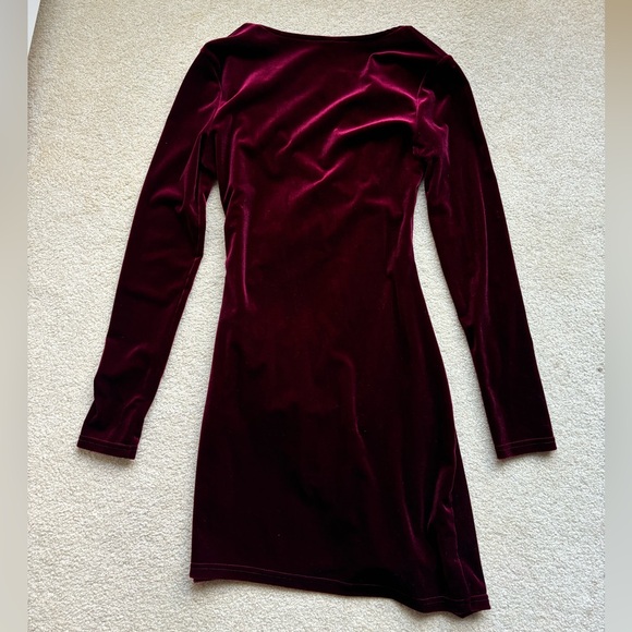 Shein Wrap Front Velvet Dress - Picture 5 of 5